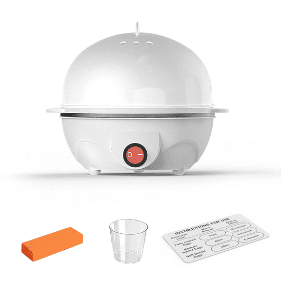 Egg Cooker For Boiled/soft-boiled, Auto Shut-Off When Water Dries Up, Multi-functional Electric Egg Steamer Pot, Easy To Operate, With Descaling Accessories.Mini Breakfast Machine For Kitchen, Dorm,