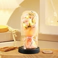 thumbnail image 5 of Loespoir Valentines Rose Gifts For Women, Eternal Rose Flower Arrangement, Glass Dome Presentation, Light Up Display, Birthday Gift, Home Centerpiece, Shelf(Pink), 5 of 6