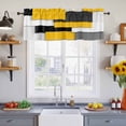 thumbnail image 2 of 2 Pack Black Yellow Patchwork Valance for Window Abstract Geometric Art Kitchen Valance Rod Pocket Short Curtain Topper Decorative Window Treatment for Living Room Bedroom 60"x18", 2 of 8