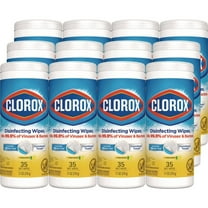 Clorox 01594 7 in. x 8 in. 1-Ply Disinfecting Wipes - Crisp Lemon, White (35/Canister, 12 Canisters/Carton)