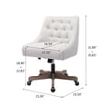 thumbnail image 4 of JINS&VICO Home Office Desk Chair with Mid-Back Modern Tufted Velvet Fabric Computer Chair Swivel Height Adjustable Accent Chair with Wheels and Metal Base Vanity Chair for Study Living Bedroom,Beige, 4 of 7