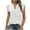 White, variant on HAiming Women's 2025 Summer Tops Dressy Casual Ruffle Short Sleeve V Neck Pleated Shirts Solid Color Loose Blouses