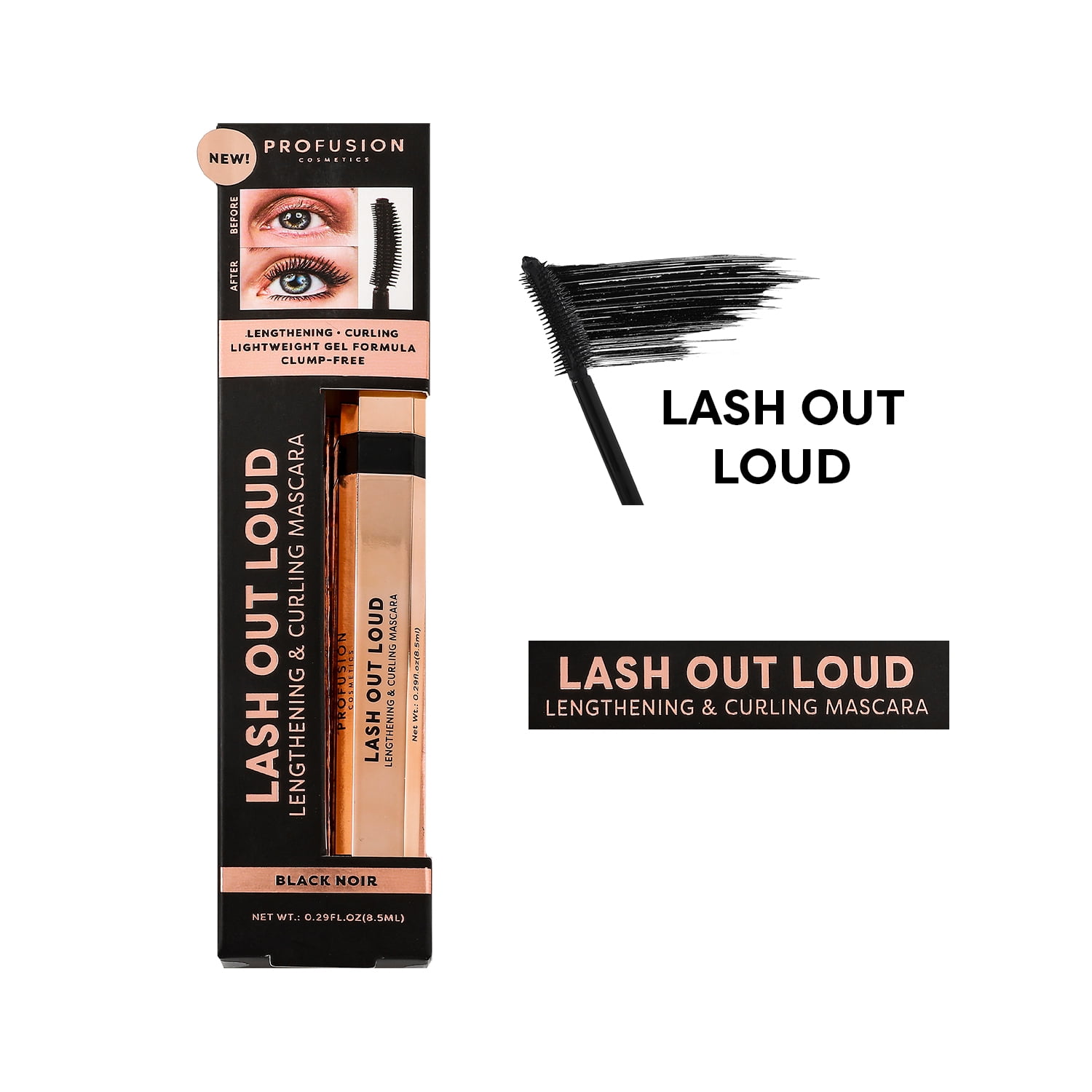 (2 pack) Profusion Cosmetics Lash Out Loud Lengthening and Curling Mascara