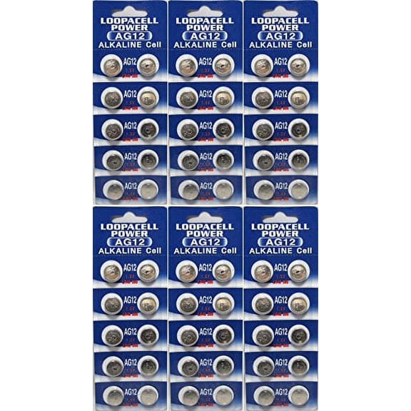 60 X AG12 LR43 386 SR43SW Alkaline Cell Coin batteries By LOOPACELL
