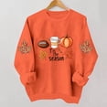 thumbnail image 6 of YFNNUP Women's Halloween Sweatshirts Tis The Season Pumpkin Football Graphic Pullover Tops Fall Crewneck Long Sleeve Shirts Orange,XL, 6 of 7