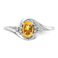 thumbnail image 5 of 14K White Gold Ring Band with Stones (11) November Citrine Oval Yellow Diamond Round, Size 5, 5 of 5