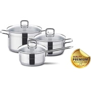 Kitchen Flower Master Stainless Steel Cookware, 3-Ply Impact Bonding Bottom Sauce Pot (20cm)