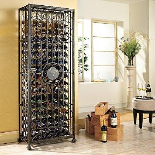 Wine Enthusiast 96Bottle Antiqued Steel Wine Jail