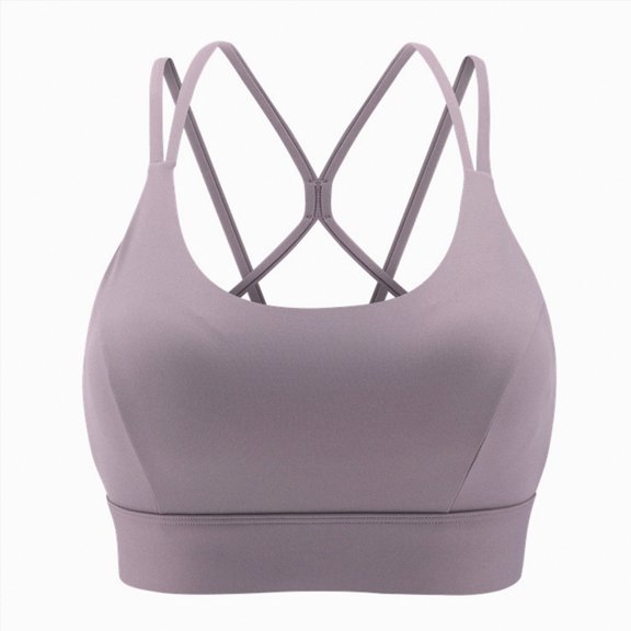Yindaity Gym Sports Bra for Women Sports Bras for Women,Padded Strappy Sports Bras Criss-Cross Back Medium Support Sports Bra(Purple,M)