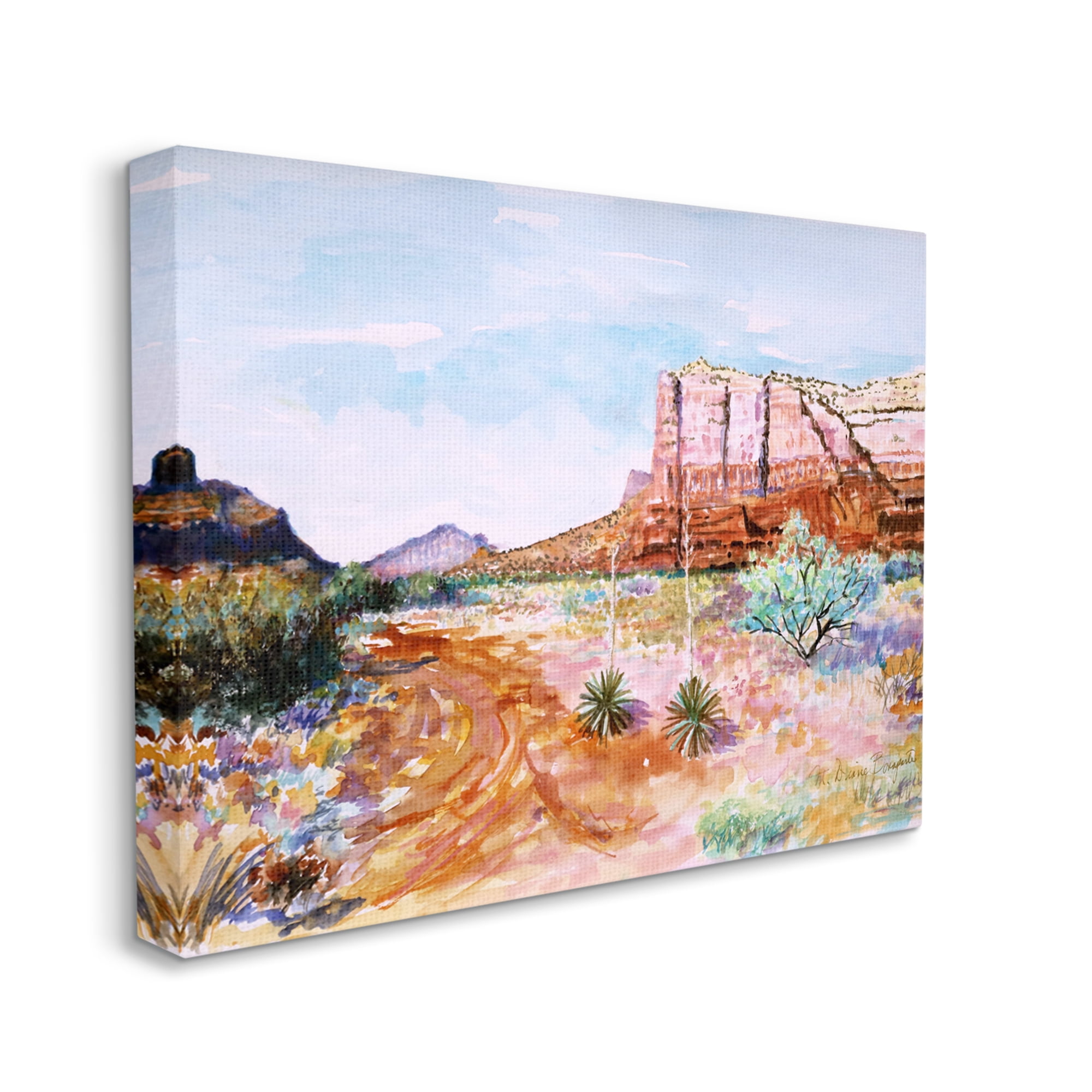 Stupell Industries Modern Desert Mesa Nature Painting Gallery Wrapped Canvas Print Wall Art, 30 x 24