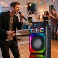 thumbnail image 6 of RIDWIND High Power Dual 15" Woofers Portable Bluetooth Speaker Indoor & Outdoor Loud Heavy Bass Sound System With Microphone RGB Party Lights Remote Control Support TWS/USB/FM/AUX/TF, 6 of 15