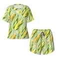 thumbnail image 2 of Yiaed Fresh Sweet Corn Print Short Sleeve Pajama Sets for Women Casual Crew Neck 2 Piece Lounge Sets Women's Short-Sleeved Pajama-XX-Large, 2 of 5