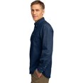 thumbnail image 4 of Port & Company Long Sleeve Denim Shirt, Ink Blue S, 4 of 6