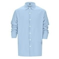thumbnail image 4 of KTMKH Men's Fall Casual Solid Lapel Striped Stretch Button Sweater Short Sleeved Shirt, 4 of 8