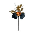 thumbnail image 2 of 18.50x9.44 Inch Halloween Black Rose Maple Leaf Pumpkin Cuttings Bouquet for Halloween Party Thanksgiving Decoration, 2 of 6