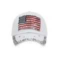 thumbnail image 3 of Top Headwear Studded USA Flag Baseball Cap - White, 3 of 5