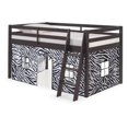 thumbnail image 1 of Alaterre Roxy Twin Wood Junior Espresso Loft Bed with Zebra Bottom Tent, 1 of 3