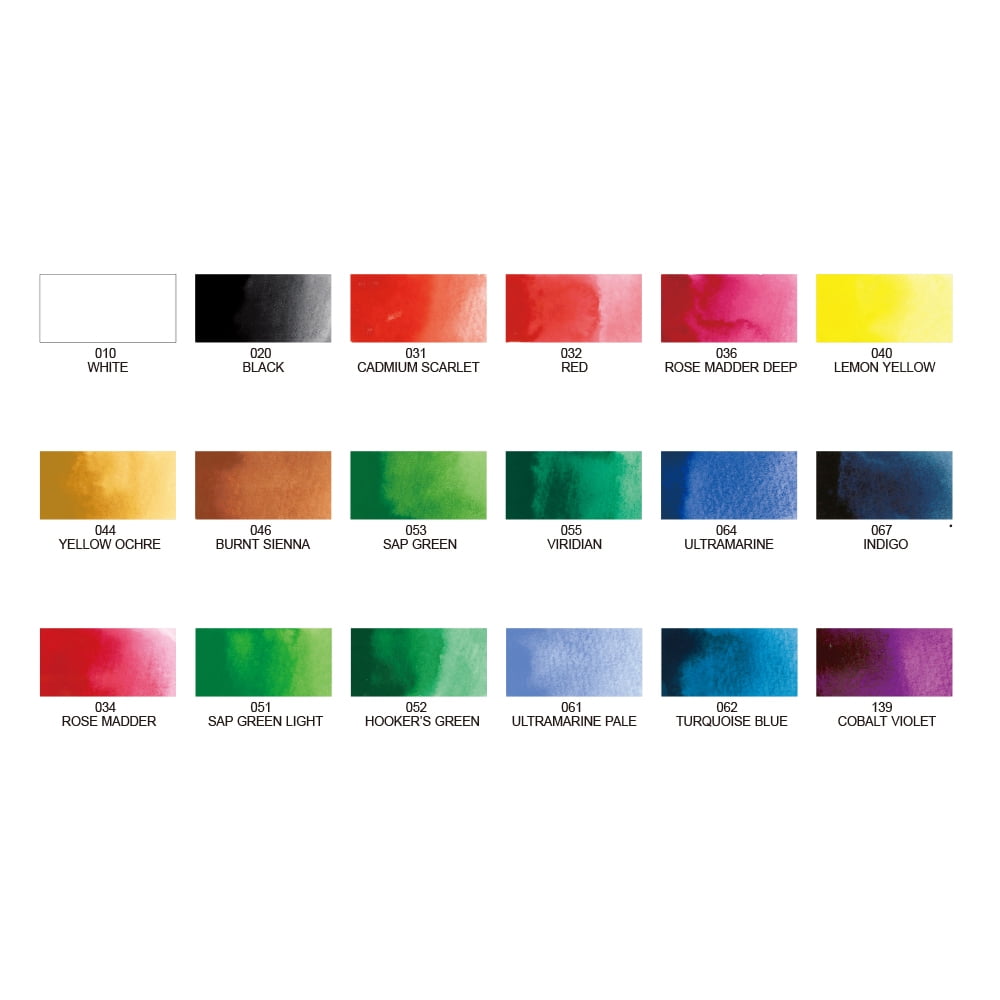 Kuretake Zig Gansai Tambi Watercolor Set, 18-Colors