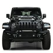 Vijay Compatible with 2018-2019-2020-2021-2022-2023-2024-2025-2026 Jeep Wrangler JL Front and Rear Bumper Textured Black Steel with Lights and D-rings