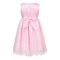 thumbnail image 2 of Little Girls Pink Embroidered Scallop Party Dress 2, 2 of 7