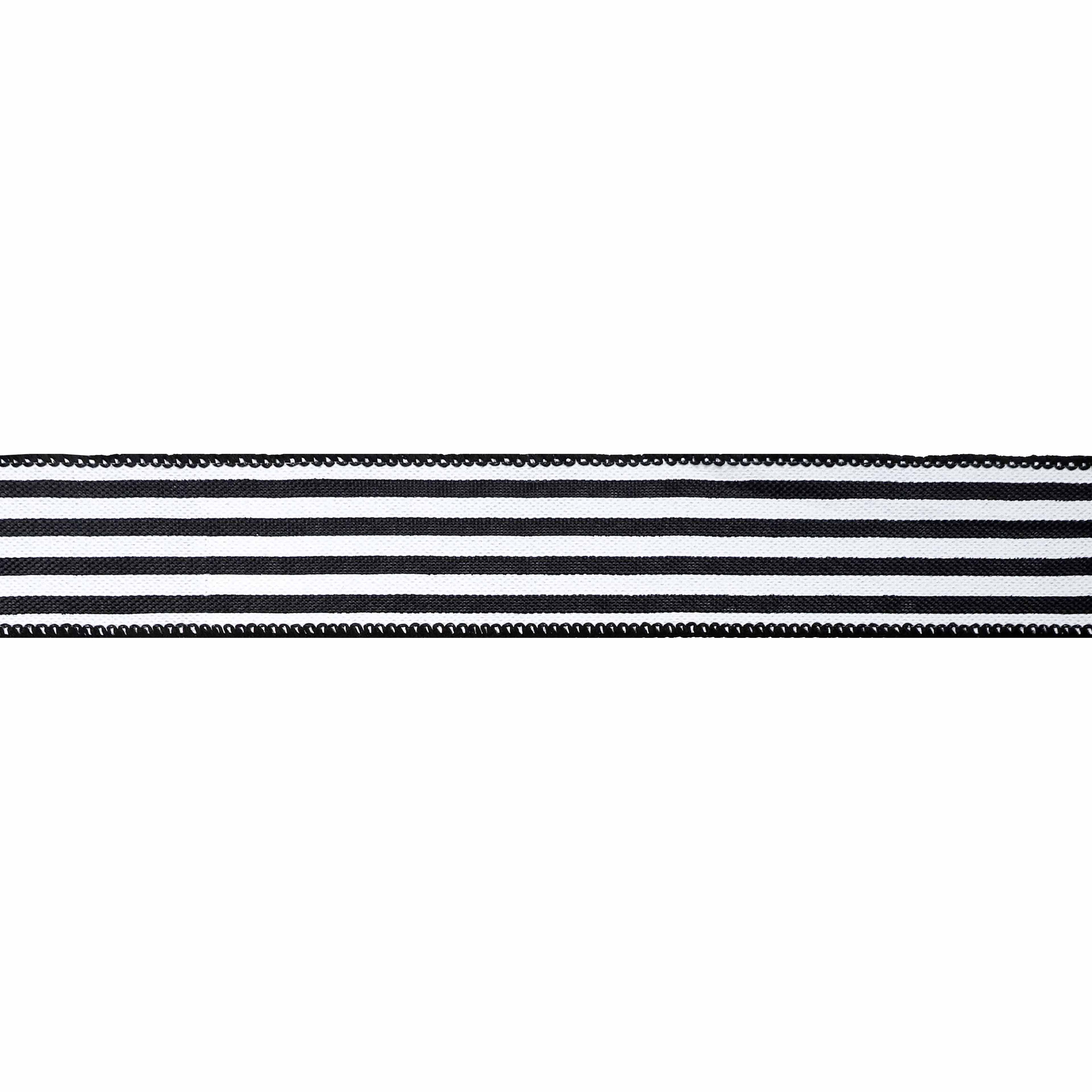 12 Pack: 1.5" x 10yd. Faux Linen Wired Thin Striped Ribbon by Celebrate It Specialty