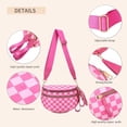 thumbnail image 3 of Bandolera Pallocoo de nylon a cuadros para mujer, color rosa, 3 of 5