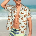 thumbnail image 4 of Uemuo Squirrel Playing Printed Regular Fit Short Sleeve Casual Hawaiian Shirt for Men,Aloha shirt,Tropical shirt,Floral print shirt,Vacation Beach shirt-X-Large, 4 of 9