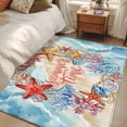 thumbnail image 5 of Summer Time Washable Area Rugs 3'x5', Red Starfish Shell Coral Marine Life Ocean Beach Low Pile Throw Living Room Rug Non-Slip Sturdy Edge Binding Carpet for Indoor Entryway Bedside Kitchen, 5 of 9