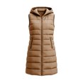 thumbnail image 4 of Yutgune Women's Long Hooded Puffer Vest Zip Up Sleeveless Quilted Jacket with Zipper Pockets, 4 of 8