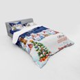 thumbnail image 3 of Ambesonne Christmas Bedding Set 3 Pcs, Winter Sky Moon Star, Twin XL, Navy White, 3 of 3