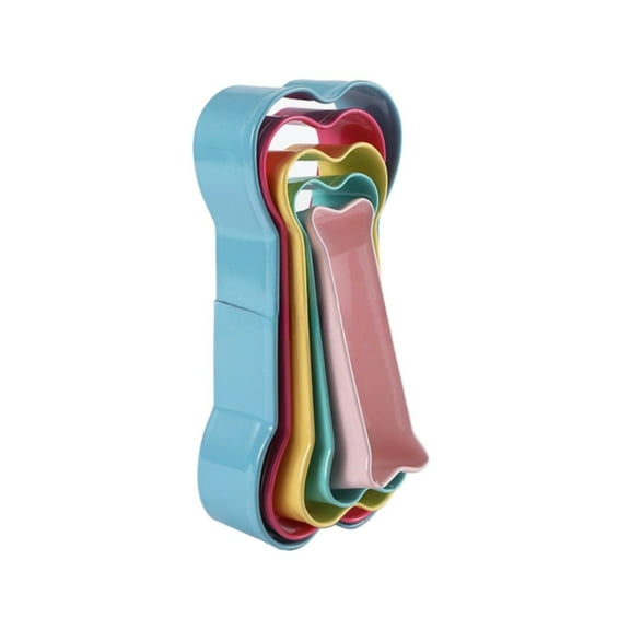 Miyuadkai Colorful Stainless Steel 5-Piece Cookie Cutter Set, 5Pcs/Set Dog Bone Shaped Cookie Cutter Stainless Cake Color Stainless 5 Piece Set of Powder Drying Baking Utensils, 5*Bone Cookie Cutter