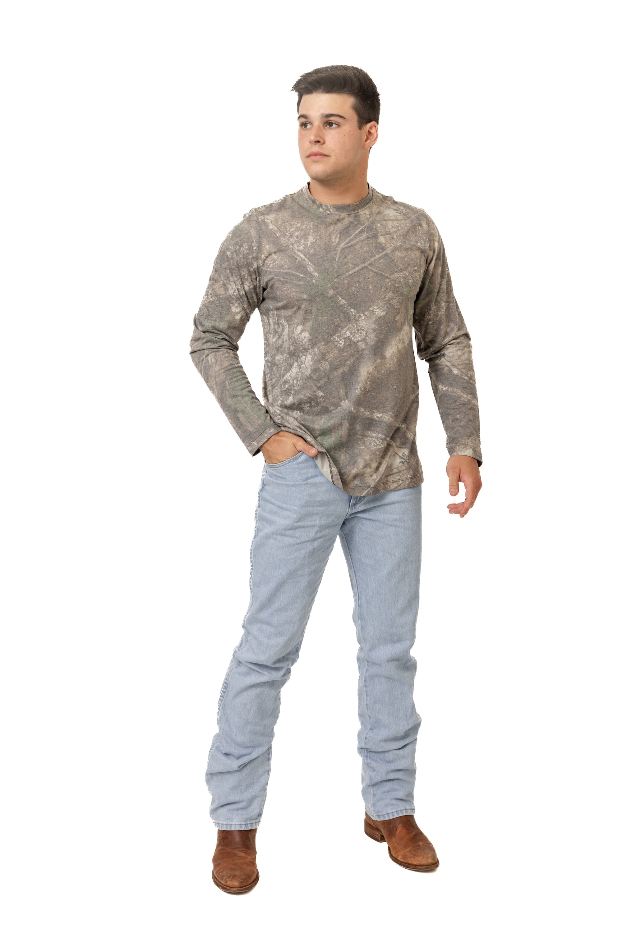 Realtree Men's Camo Long Sleeve Tri-Blend Shirt | Ultra-Soft Hunting Tee for Outdoors | Limited Edition