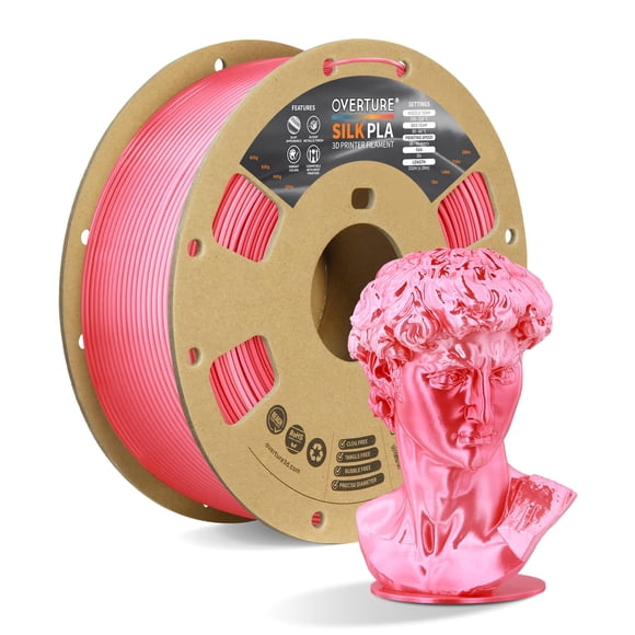OVERTURE Silk PLA Rainbow Filament 1.75mm, Bi-Color Shiny PLA Finish, Smooth & Glossy, 1kg Spool (2.2lbs), Ideal for Cosplay Jewelry & Home Decor (Si