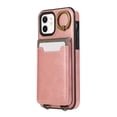 thumbnail image 6 of Wallet Back Case for iPhone 11 with Wrist Strap, Stylish Magnetic Card Holder Finger Ring Kickstand PU Leather Lanyard Shockproof Slim Phone Case Cover for iPhone 11, Pink, 6 of 7
