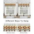 thumbnail image 4 of Summer Floral Curtain Valance for Windows/Living Room/Kitchen/Bathroom/Café, Short Rod Pocket Tier Curtain Window Treatment Panel Spring Retro Watercolor Sunflowers Bow Vase Topper Curtain 54''x18'', 4 of 6