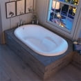 thumbnail image 4 of Malibu Home Arashi Oval Massaging Air Jet Bathtub 72"x 40"x 22" in Biscuit, 4 of 5