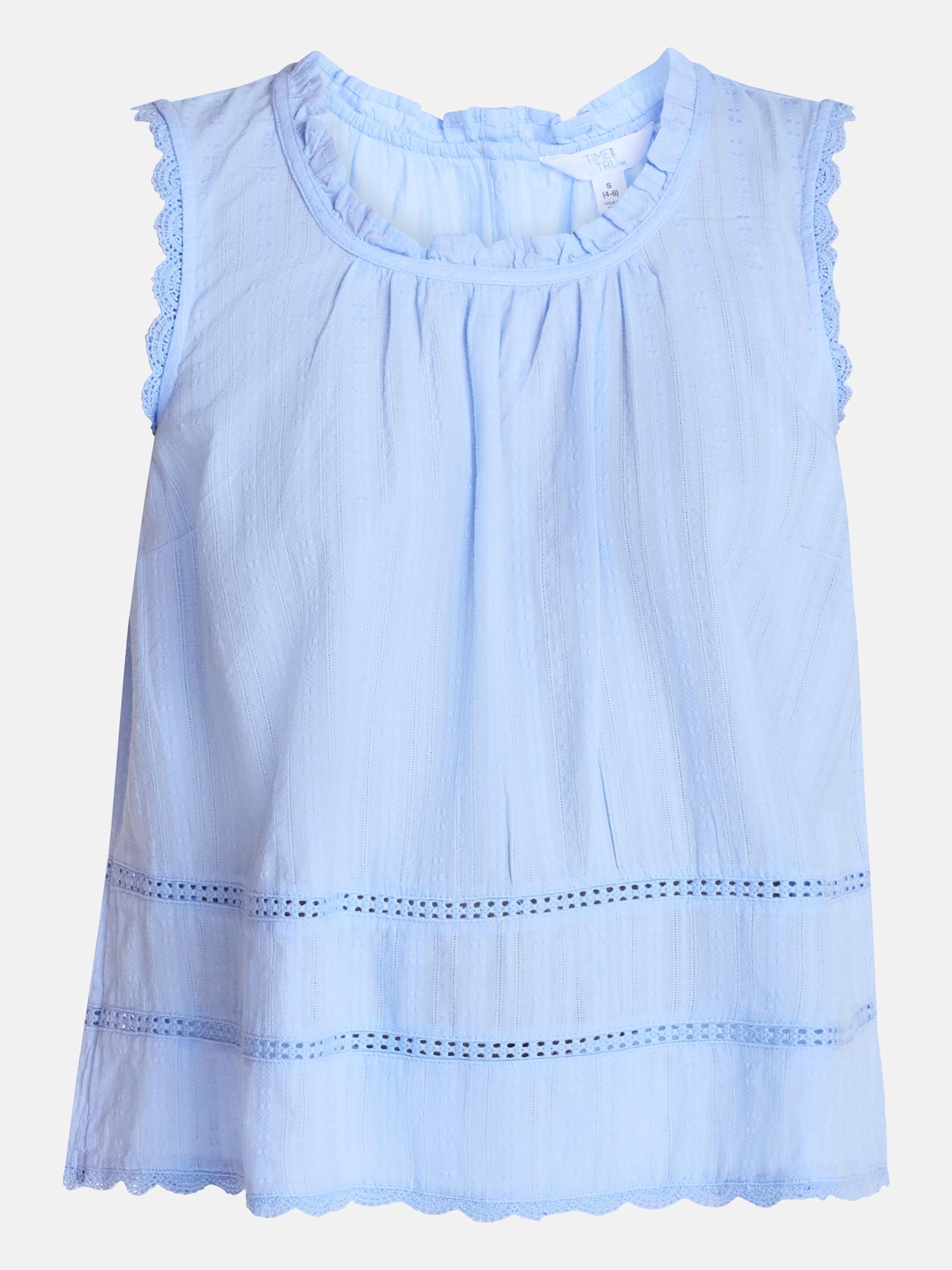 Time and Tru Women's Flowy Lace Inset Tank , Sizes XS-XXXL