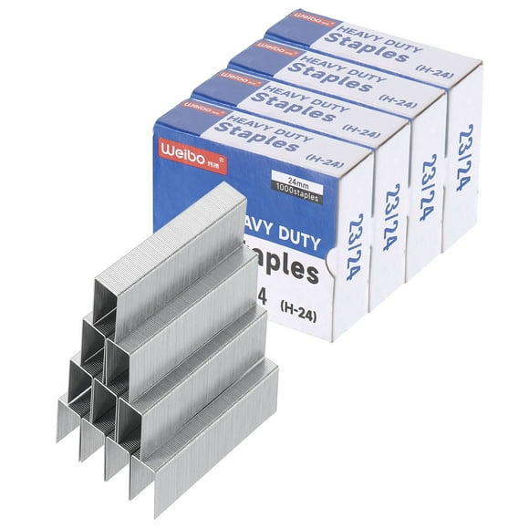 Uxcell 23/24 Staples for Stapler, 4Box 4000pcs 7/8" Leg Clinch Chisel Point Staples