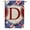 Monogram D, variant on America Forever Patriotic Shield Monogram Z House Flag, 28 x 40 inch Double Sided, Red White Blue Letter Z Flag, USA Shield Decorative Outdoor Yard Art, Memorial Day 4th of July Decor
