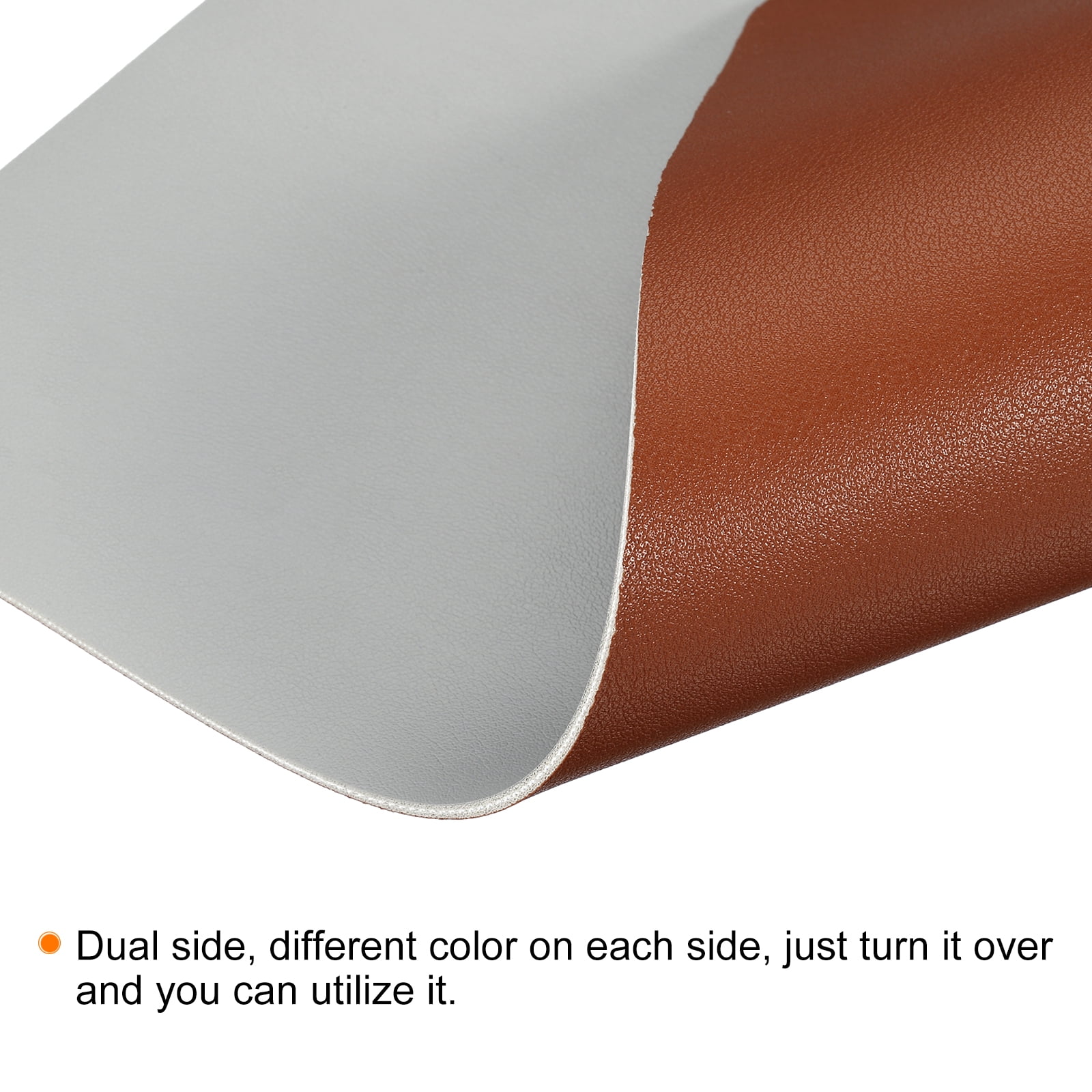Unique Bargains Protector PU Leather Dual Side Mouse Pad Mat for Office Home Brown/Gray 24"x12"