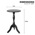 thumbnail image 3 of HLR Round Small End Table Wooden Side Table Pedestal Side Table,Vintage Accent Tables Nightstand, Black, 3 of 7