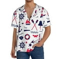 thumbnail image 3 of Fotbe Sailing Marine Travel print Short Sleeve Button Down Shirts for Men Casual Summer Beach Wrinkle Free Shirt-, 3 of 7