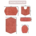 thumbnail image 2 of HOME WEAVERS Waterford Collection 100% Cotton Non-Slip Bathroom Rug Set Machine Washable Bathroom Rug, Bath Rug, U Shaped Contour, Lid Cover, Toilet Tank Cover, Coral Color 5 Piece Bath Rug set, 2 of 8