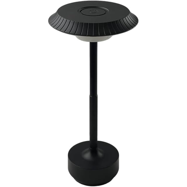 Lámpara de mesa inalámbrica recargable LED lámpara de escritorio 1800mah funciona con pilas 3 colores atenuación continua táctil luz nocturna (negro)