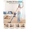thumbnail image 5 of MOOSOO Cordless Vacuum, 40Mins Stick Vacuum with Anti-Tangle Brush, 28Kpa Vacuum Cleaners for Home, Lightweight Wireless Vacuum for Hard Floors Low-Pile Carpet Pet Hair, Blue, 5 of 9