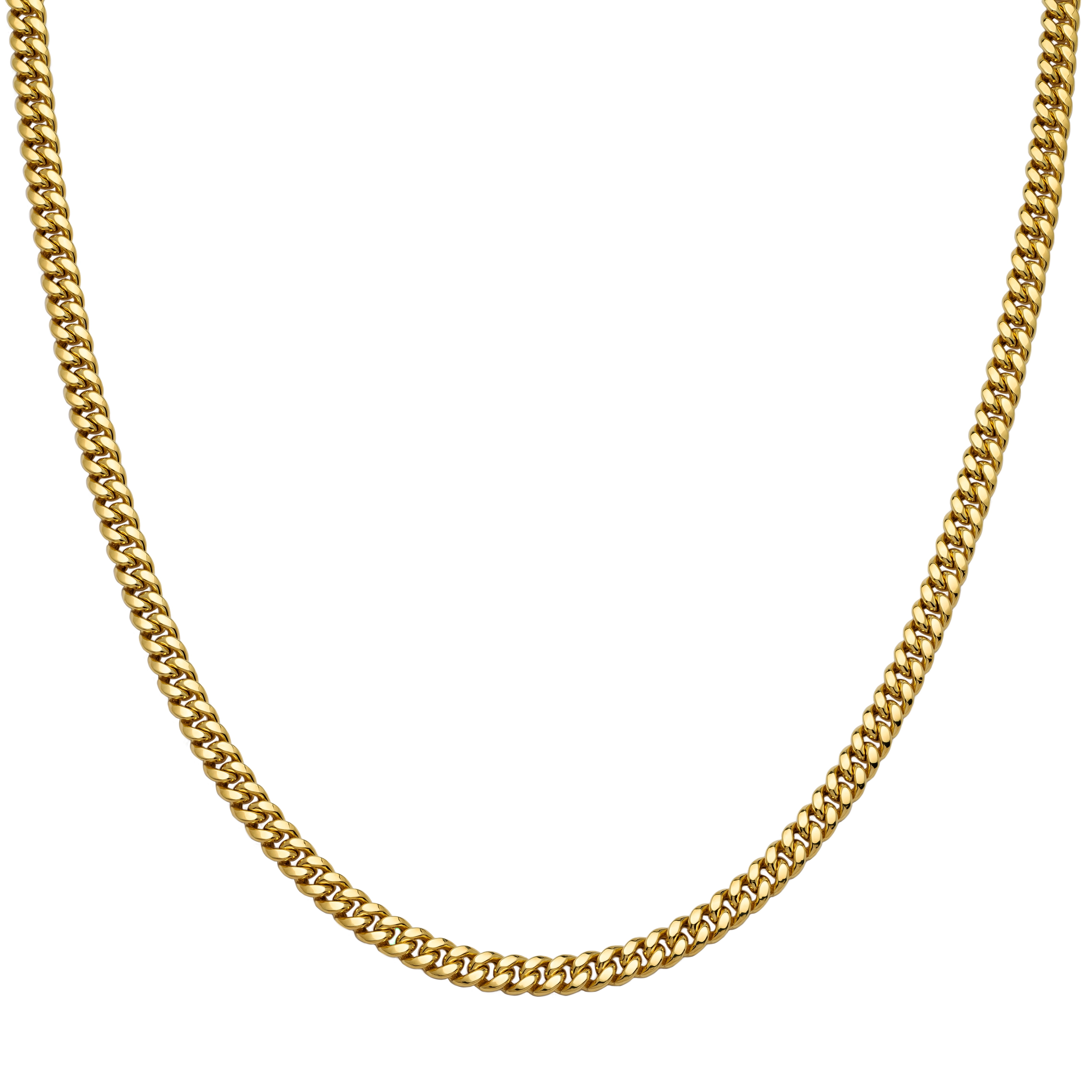 LOVEBLING 10K Yellow Gold 7.5mm Hollow Miami Cuban Chain Necklace with Box Lock (16)