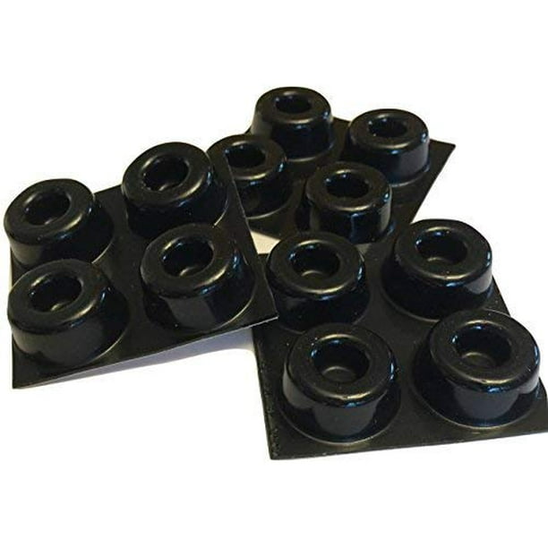 Small Black Door Knob Bumpers (Set of 12) Made in USA SelfAdhesive