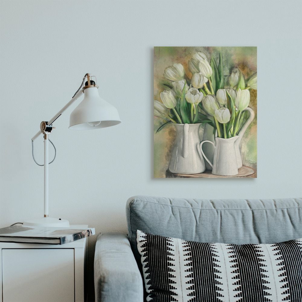 Stupell Industries White Tulips in Charming Country Pitchers Designed by Ziwei Li