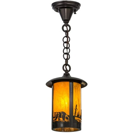 

Meyda 156668 8 in. Fulton Bear Creek Pendant Ha Craftsman