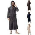 thumbnail image 7 of purcolt Unisex Long Hooded Plush Robe, Soft Thick Warm Fleece Bathrobe House Coat with Pockets for Women and Men, 7 of 7